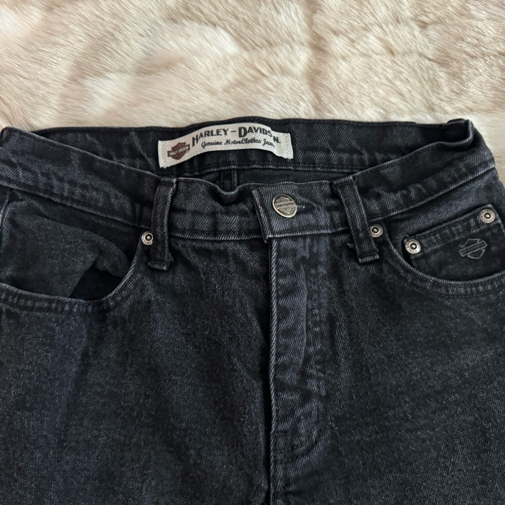 Womens Harley Davidson Black Straight Leg Jeans Size 2